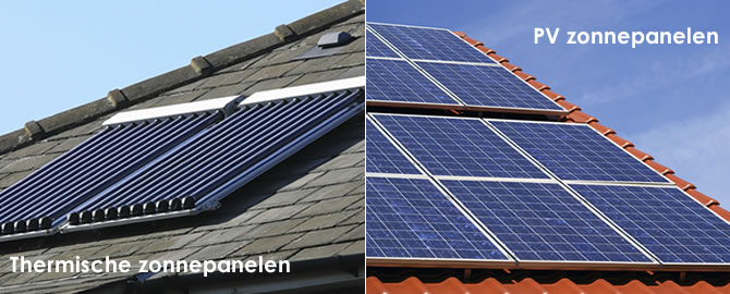 Verschil thermische en fotovoltaïsche zonnepanelen